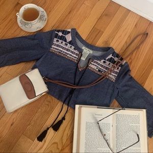 Flying Tomato Chambray Embroidered Tunic